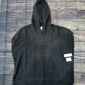 Nordstrom Treasure & Bond Charcoal Gray Hooded Poncho One Size NWT Kangaroo Pckt
